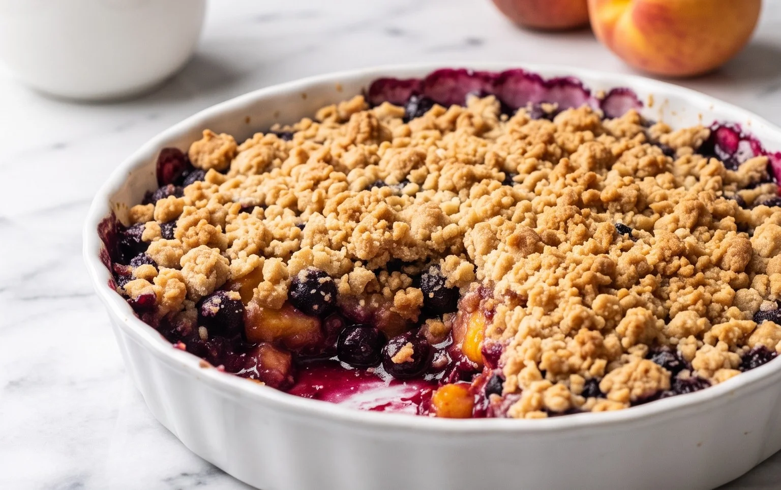 Blueberry Peach Crumble: Sommerliche Süße aus dem Ofen
