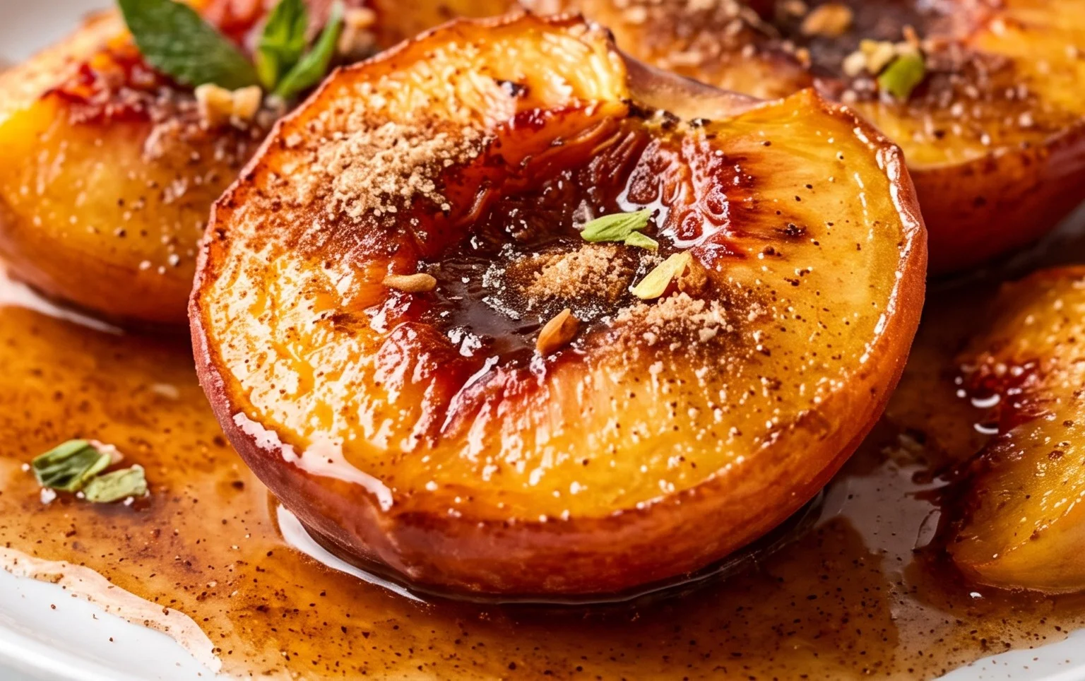 Cinnamon Sugar Baked Peaches