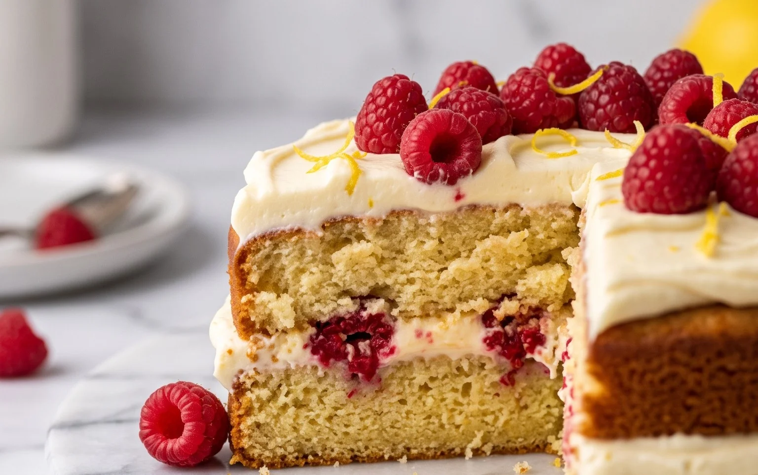 Himbeer-Zitronen-Kuchen: Saftig & Fruchtig!